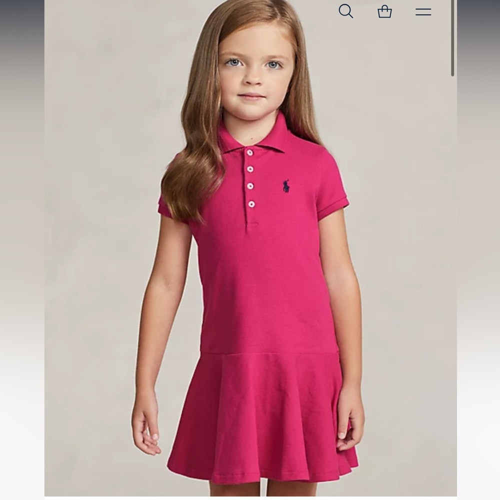 NWT Ralph Lauren Girls 6 Stretch Mesh Polo Dress